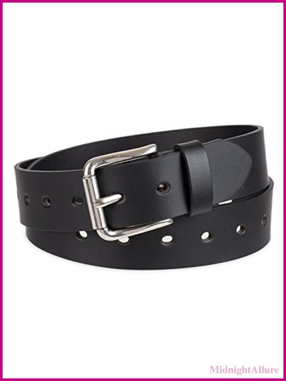 Fully Adjustable Perforated Casual Jean Workwear Belt Roller Bar Buckle